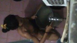 Secret Peek At Indian Maid’s Private Bath