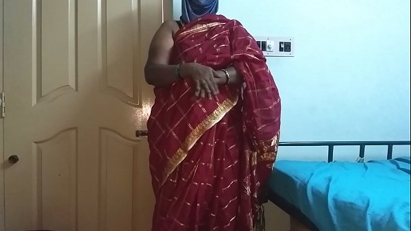 Desi Indian Tamil Telugu Kannada Malayalam Hindi Horny Cheating Wife Vanitha Flaunts Her Cherry Red Saree, Squeezing Her Massive Tits And Grinding Her Slick Shaved Cunt, Fingers Deep Inside As She Moans Dirty.
