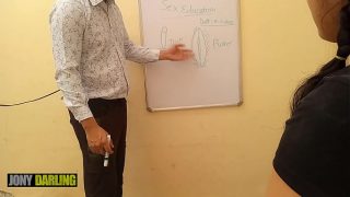 Indian Tuition Teacher Shows Her Student The Meaning Of Pussy And Dick, With Clear Dirty Talk In Hindi By Jony Darling