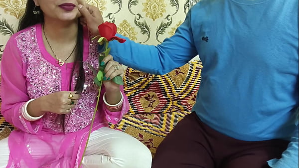 Indian Beautiful Husband And Wife Celebrate Special Valentine Week, Happy Rose Day With Dirty Talk In Hindi Voice, Saara Gives A Naughty Footjob.