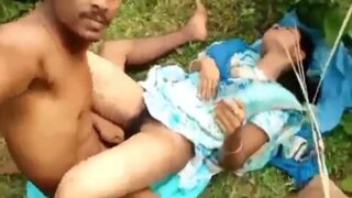 Desi Pervert Pounds His Married Gf In The Open Bushes, Moans Echoing As He Fills Her Up
